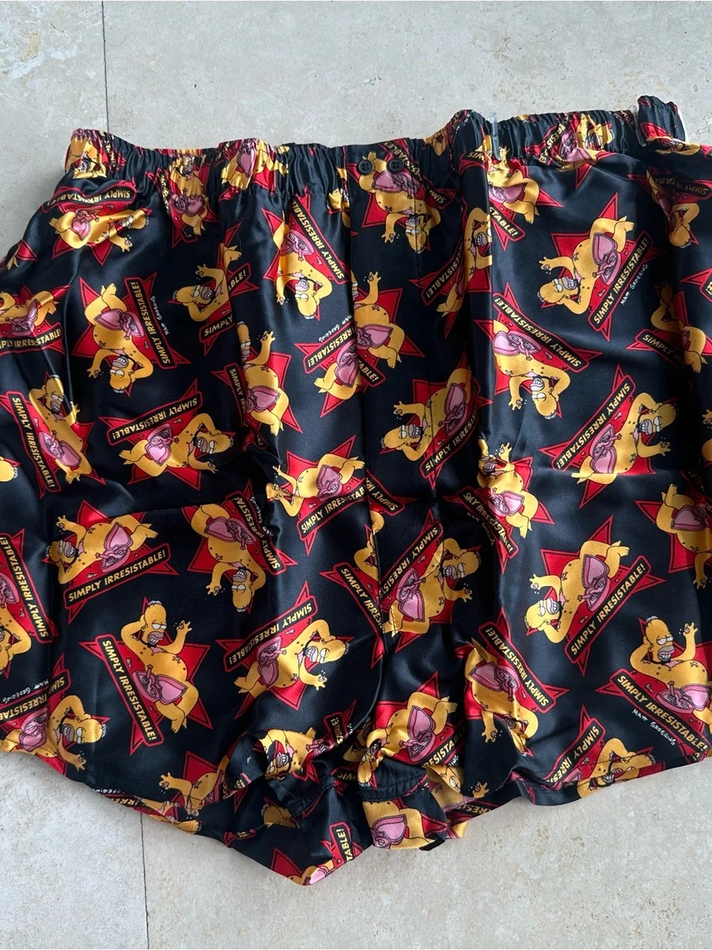 Art of Silk Pure Silk vintage collectible Homer Simpson Boxer Shorts NWT